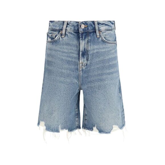 7FOR Blue Cotton Bermuda Women's Shorts